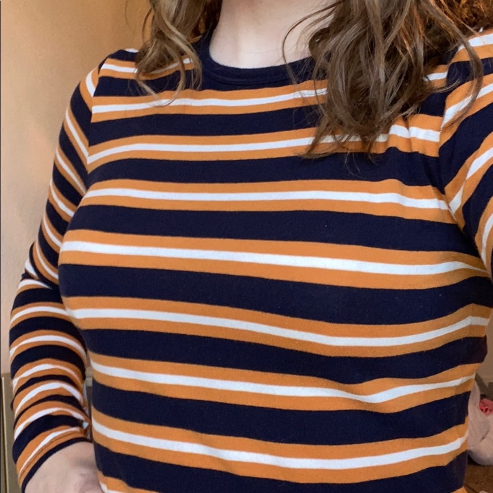 striped blue and orange forever 21 shirt